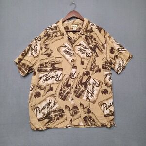 Panama Jack Men's Short Sleeve‎ Button Up Buried Treasure Hawaiian Shirt Size XL